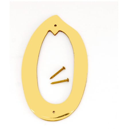 Hy-Ko 4In Decorative Brass Number 0, 10PK A20090